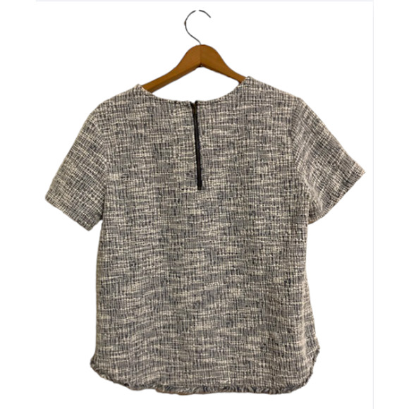 Emelia TWEED Navy and White Fringed Top - Women's Medium - Picture 5 of 8